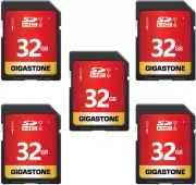 32GB 5-Pack SD Card UHS-I U1 Class 10 SDHC Memory Card High-Speed Full HD Video