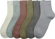 [LIURXLIU] 6 Pairs of Comfortable Women's Casual Cotton Socks, Round Size, Solid Colour Stretchy Socks for Girls Sock Women Thin Crew Sock Thin Socks for Women Women