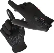 [GLSTOY] Warm Men's Ski Gloves Thermal Fleece Lined Touch Screen Gloves Windproof Snow Mittens for Outdoor Activities