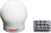 MONSTER SPORT 831126-7650M Monster Shift Knob, C Type, M12 x P1.25, Spherical Shape, White, φ= 1.9 inches (47 mm), H = 2.0 inches (51.5 mm), Swift Sport [ZC33S]