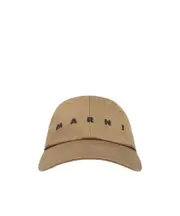 Marni Logo Embroidered Curved-Peak Baseball Cap Brown