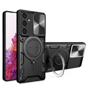 case For Samsung S20 Ultra Slide Camera Lens Protection and Built in 360 Rotatable Ring Holder - Black