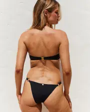 [Kaiami] Kaiami Women's Ashanti Ring Cheeky Bikini Bottom in Black Size 10 10 Black