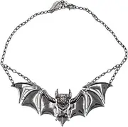 [kreepsville 666] Creature Of The Night Bat Chrome Horror Pendant Necklace, Regular, Regular, Zinc, No Gemstone