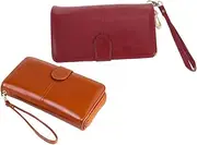 [LIGIGWASH] 2pcs Retro Long Wallet Cellphone Beige Chain Ladies Purse Bag Tote Messenger Large Purses for Women Woman Travel Bum Fanny Satchel Tassel Carrier Trendy Pocket Pouch Lady Polyester