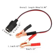 12V Battery Terminal Clip-on Power Socket Adapter Car Boat Plug Cigar Cigarette