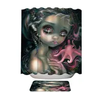 Beautiful Fantasy Painting Dumbo Octopus Mermaid Shower Curtain