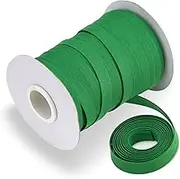 Bias Tape, Double Fold Bias Tape 1/2 Inch Continuous Bulk Bias Tape for Sewing, Quilting, Binding, Hemming, Apparel Craft, Polyester, Non-Stretch(Green, 13mm, 55 Yards)