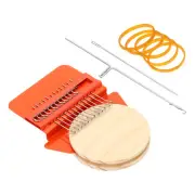12 Hooks Mini Weaving Machine Kit, Weave Tool with Accessories, Orange Style 2