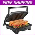 Adjustable Stainless Steel Sandwich Maker with Removable Drip Tray - 4 Slices