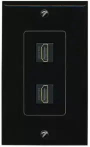 2 Port HD Wall Plate-1 Gang Black/Black