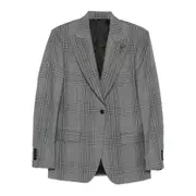 [Lardini] Lardini Checked Single-breasted Blazer 48 IT GREY/BLACK
