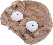 Ipetboom Quick Dry Hair Towel Wrap for Women Super Absorbent Coral Fleece Hair Drying Cap with Cute Cartoon Design for Bathing Makeup Application
