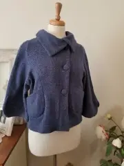 Anthropologie Guinevere Lambswool Chevron Print Jacket Size M Medium NWT $148