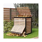 95 Gallon Solid Wood Composter, Outdoor Compost Bin with Pull-Out Door, Large...