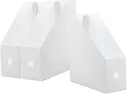WEKAMOS 3Pcs Office Desktop Box Document Organizer for Tidy Storage Magazine Holder for Office and Design for Books and Papers