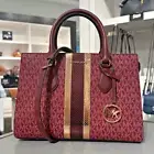 Michael Kors Sheila Medium Handbag Crossbody Satchel Purse Bag Messenger Oxblood