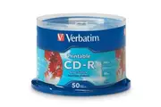 50PK Verbatim CD-R 700MB 80min 52x Silver Printable Inkjet Recording Blank Disc