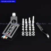 New 20/lot CNC machined straight tonearm Angled black headshell pure Silver wire