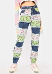 [The Ragged Priest] Hitch Floral Patchwork Jeans