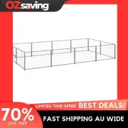 dog kennel outdoor play silver 8 m² steel large durable safe 2120