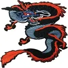 Embroidery Sew on Patches Black Dragon Sew Iron on Patch For Clothing