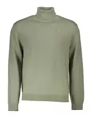 Napapijri Embroidered Wool Turtleneck Sweater Men Green