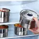 廚房生鮮冰箱保鮮盒果蔬冰箱密封罐304不鏽鋼帶蓋圓形冰箱保鮮碗