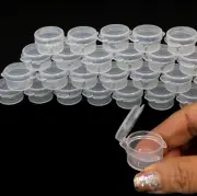 Cosmetic Hinge Jars Empty Plastic Beauty Sample Container 3 Gram Clear (25) 5006
