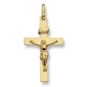 Girls 9ct Gold 26mm INRI Crucifix Cross Pendant