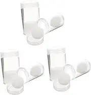 jojofuny 3sets Coin Storage Tubes Coin Collecting Holder Plastic Storage Container Organization 2pcs*3