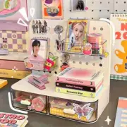 Hook Drawer Type Hole Board Small Card Stand Display Desktop Idol Storage Box US