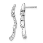 14k White Gold 5/8 Ct. Lab Grown Diamond VS/SI+ G+ Post Dangle Earrings