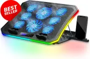 Laptop Cooling Pad RGB Gaming Notebook Cooler for 15.6-17.3 Inch Laptops -