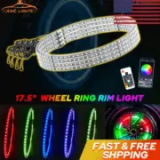 4x17.5'' Double Row LED Ring Lights Wheel Bluetooth Color Lights RGB Rim USA (for: Porsche)