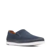 Clark Men's Bratton Step Slip On Navy Suede Combi Casual Shoes 26159692