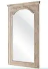 NEW French Farmhouse Washed Wood Vanity Wall Desk Leaner Mirror Arch Fretwork