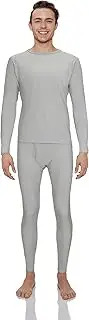 [ROCKY] Thermal Underwear for Men Midweight Fleece Lined Thermals Men's Base Layer Long John Set (Black - Midweight (Fleece) - Large)