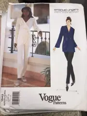 VOGUE 1542 Emanuel Ungaro Misses Jacket & Pants Pattern Size 12 -14-16 Uncut