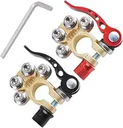2Pcs Battery Terminal Connectors with Wrench Heavy Duty Pile Heads for Car Forklift Battery Applications Durable and Versatile Battery Cable Terminals