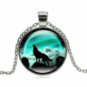 WOLF MOON HOWL CLOUD NIGHT pendant 20" Sterling Silver 925 necklace gold box