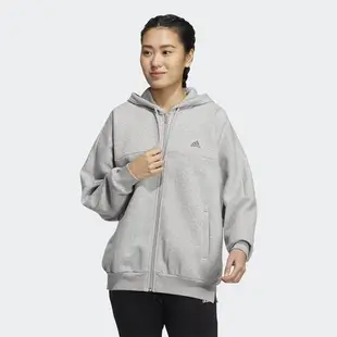 Adidas 女 連帽外套 休閒 刷毛 兩側口袋 寬鬆 粉紫 HM2811 / 黑 HM2814 / 灰 HM2813