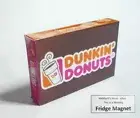 DUNKIN DONUTS Box Pack FRIDGE MAGNET Novelty Indonesia 3D 2.25" Long Brown Pink