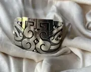 925 Sterling Aztec style cuff bracelet