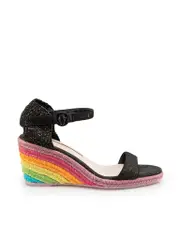 Peep Toe Rainbow Wedge Espadrilles