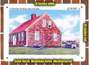 METAL SIGN - Massachusetts Postcard - An Old Cape Cod House, Cape Cod, Mass.