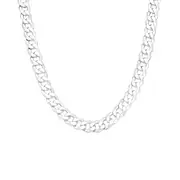 Silver 60cm Solid Curb Chain