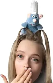 Jeffan 1 PCS Remy Headband, Mouse Plush Cute Mouse Stuffed Animal Headwear Cartoon Costume Props Funny Gifts for Girls Boys
