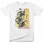 男士 T 恤 SUN RECORDS TRI ELVIS PRESLEY 新款夏季男士棉質短袖 T 恤授權 CLASSI