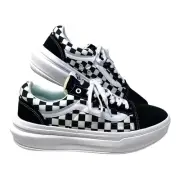 VANS Old Skool Overt CC Shoe Platform Black Check Canvas Suede Men's Size 11